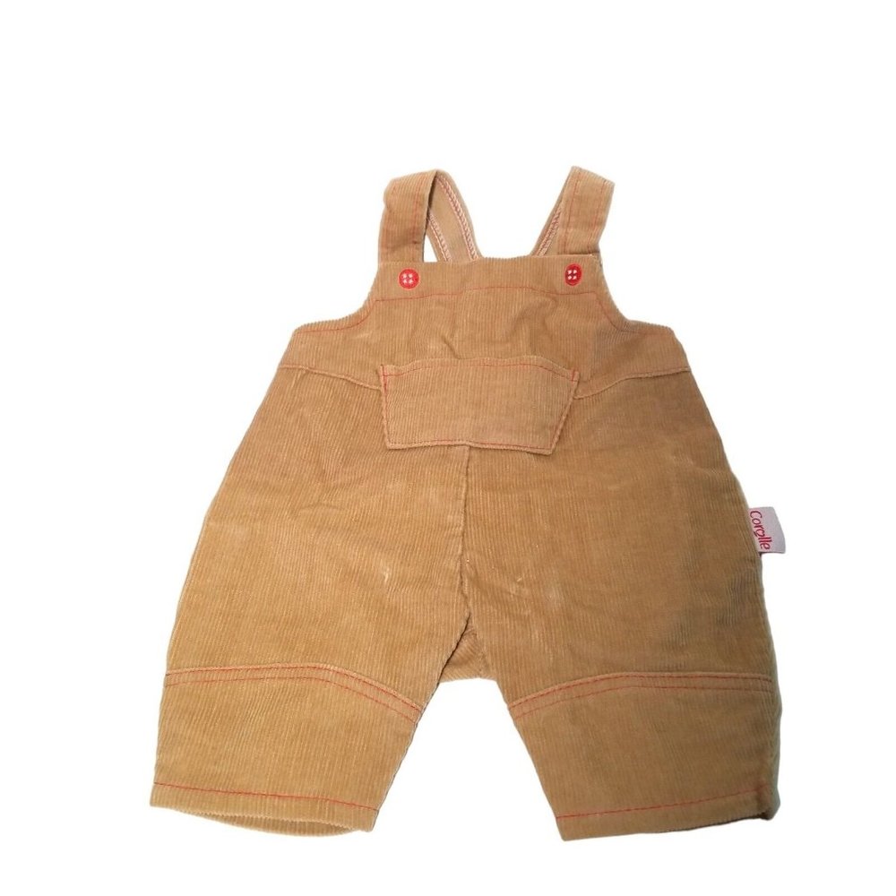 Corolle 17" Doll Outfit Corduroy Dungaree Baby Clothes Brown Overalls Pants Bibs